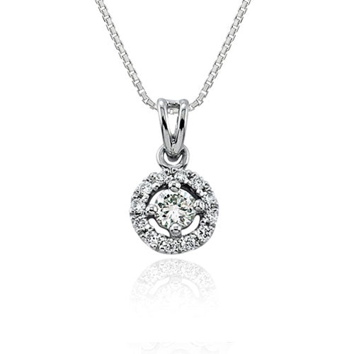 Steffans RBC Diamond Micro Set Frame Platinum Cluster Pendant with Platinum Chain (0.14cts)