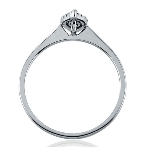 Steffans Marquise & RBC Diamond Micro Set Frame, Platinum Cluster Engagement Ring (0.21ct)