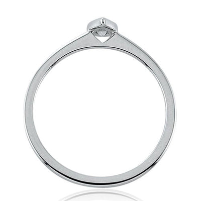 Steffans Pear Shaped Diamond Rub-Over, Platinum Solitaire Engagement Ring (0.18ct)