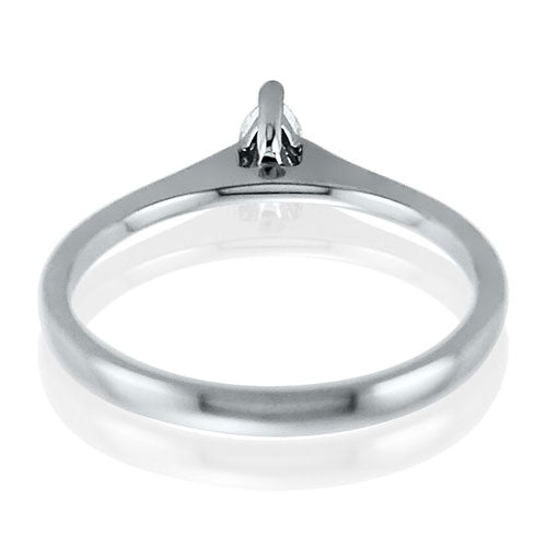 Steffans Pear Diamond Claw Set, Platinum Solitaire Engagement Ring (0.18ct)
