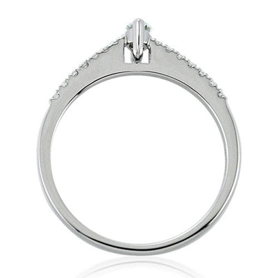 Steffans Marquise Cut Diamond, Platinum Solitaire Engagement Ring with Micro Set Diamond Tapered Shoulders (0.25ct)