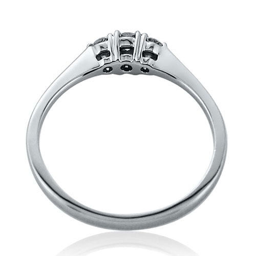Steffans RBC Diamond Claw Set, 3 Stone Platinum Engagement Ring (0.18ct)