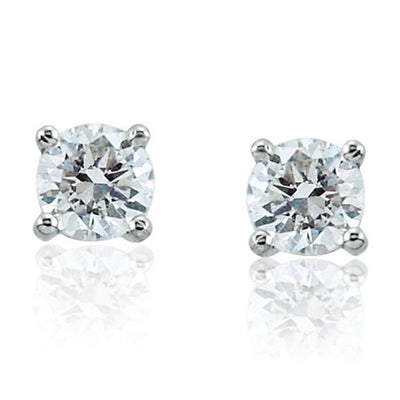 Steffans RBC Diamond Claw Set Platinum Stud Earrings (0.35ct)
