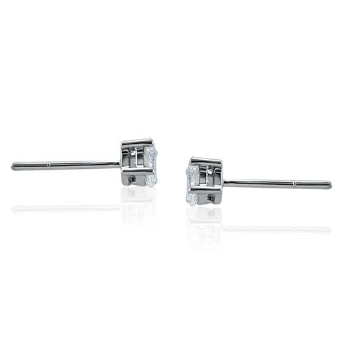 Steffans Oval Shaped Diamond Claw Set Platinum Stud Earrings (0.35ct)