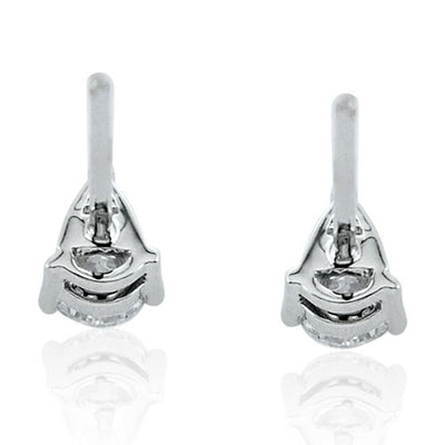 Steffans Pear Shaped Diamond Claw Set Platinum Stud Earrings (0.35ct)