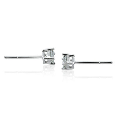 Steffans Princess Cut Diamond Claw Set Platinum Stud Earrings (0.35ct)