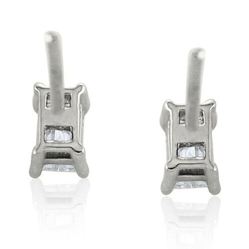Steffans Baguette Cut Diamond Claw Set Platinum Stud Earrings (0.35ct)