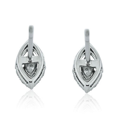 Steffans Marquise Cut Diamond Micro Set Frame Platinum Cluster Stud Earrings (0.40ct)