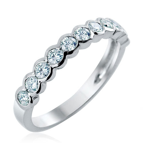 Steffans RBC Diamond Scalloped Set Platinum Half Eternity Ring (0.50ct)