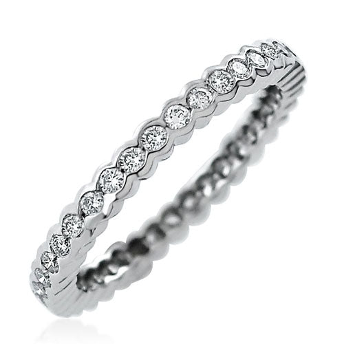 Steffans RBC Diamond Scalloped Set Platinum Full Eternity Ring (0.50ct)