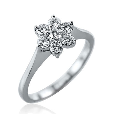 Steffans RBC Diamond Claw Set Platinum Cluster Engagement Ring (0.50ct)