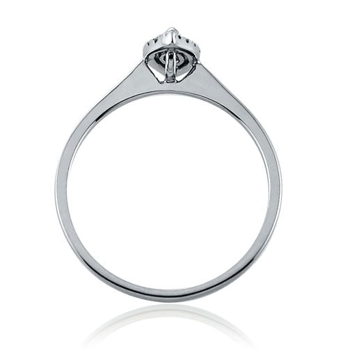 Steffans Marquise & RBC Diamond Micro Set Frame Platinum Cluster Engagement Ring (0.40ct)