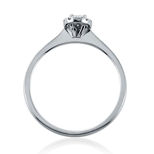 Steffans Pear & RBC Diamond Micro Set Frame Platinum Cluster Engagement Ring (0.40ct)