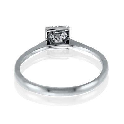 Steffans Princess Cut & RBC Diamond Micro Set Frame Platinum Cluster Engagement Ring (0.40ct)