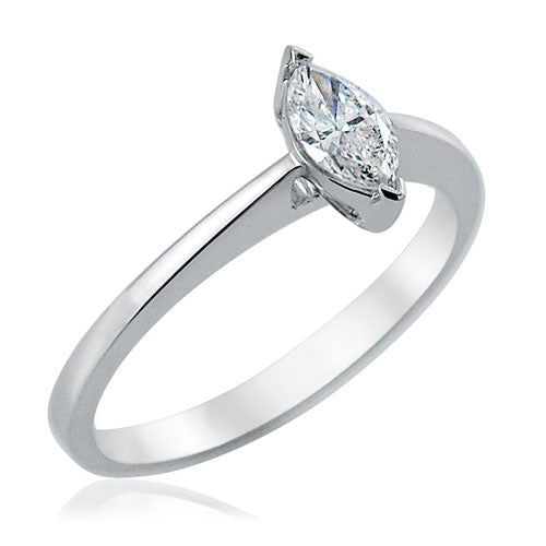 Steffans Marquise Cut Diamond Claw Set Platinum Solitaire Engagement Ring (0.30ct)