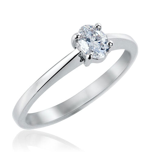 Steffans Oval Shaped Diamond Claw Set Platinum Solitaire Engagement Ring (0.30ct)