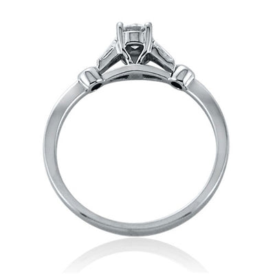 Steffans RBC Diamond Platinum Solitaire Engagement Ring with RBC Diamond Tapered Shoulders (0.38ct)