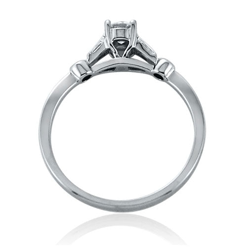 Steffans RBC Diamond Platinum Solitaire Engagement Ring with RBC Diamond Tapered Shoulders (0.38ct)