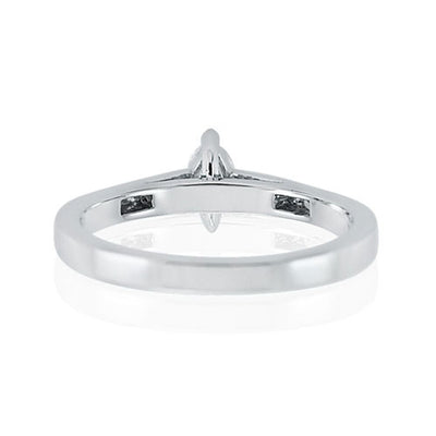 Steffans Marquise Cut Diamond Platinum Solitaire Engagement Ring with Channel Set Diamond Shoulders (0.33ct)