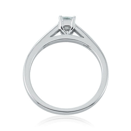 Steffans Princess Cut Diamond Platinum Solitaire Engagement Ring with Channel Set Princess Cut Diamond Shoulders (0.33ct)