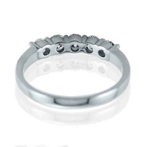 Steffans RBC Diamond Shared Claw Set 5 Stone Platinum Engagement Ring (0.75ct)