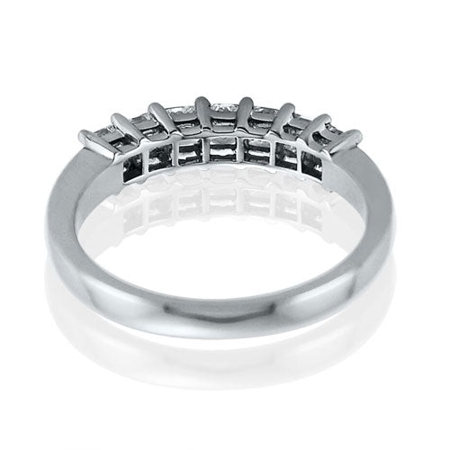 Steffans Princess Cut Diamond Claw Set Platinum Half Eternity Ring (0.75ct)