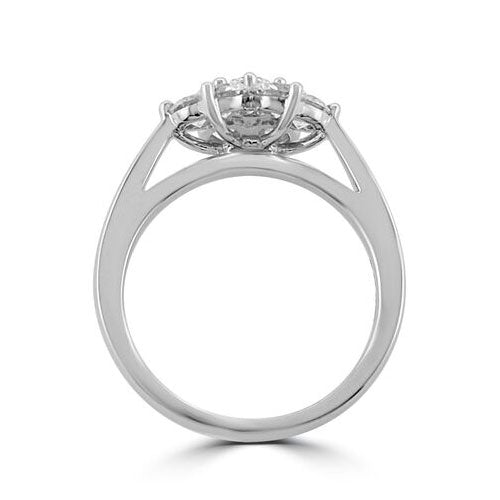 Steffans RBC Diamond Claw Set Platinum Cluster Engagement Ring  (1.40ct)
