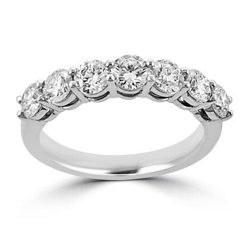 Steffans RBC Diamond Shared Claw Set 7 Stone Platinum Engagement Ring (1.40ct)