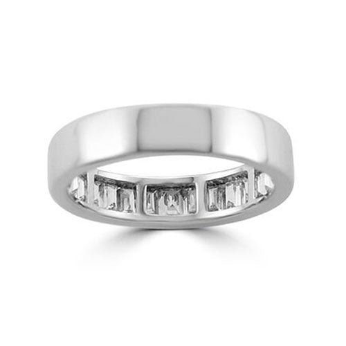 Steffans Baguette Cut Diamond Channel Set Platinum Half Eternity Ring (1.50ct)