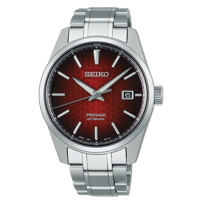 Seiko Presage Sharp Edged Series Red Dial Mens Watch - Steffans Jewellers