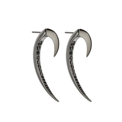 Shaun Leane Rhodium Plated Black Spinel Earrings - Steffans Jewellers