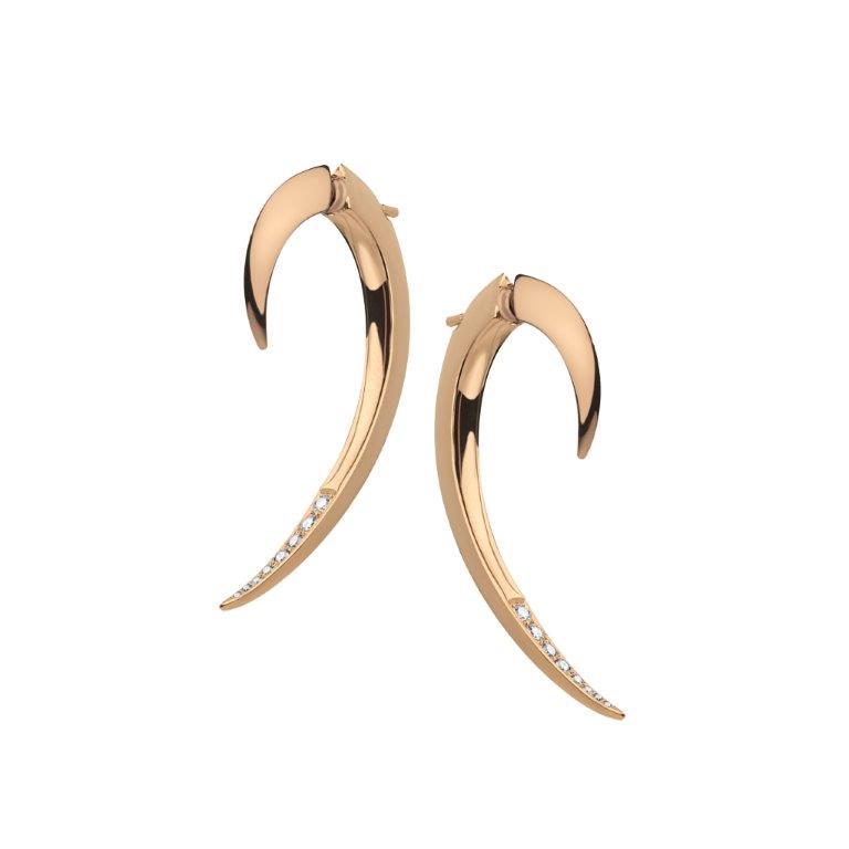 Shaun Leane Rose Gold Plated Diamond Hook Earrings - Steffans Jewellers