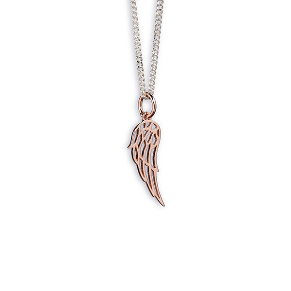 Steff Highgate Rose Gold Vermeil Mini Angel Wing Pendant