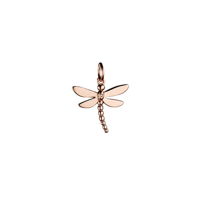 Steff Wildwood Rose Gold Vermeil & Diamond Dragonfly Charm