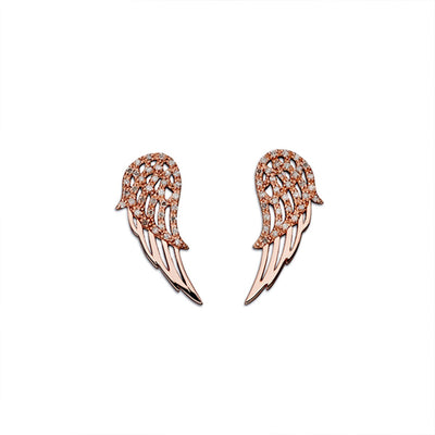 Steff Highgate Rose Gold Plated Silver & Diamond Angel Wing Earrings - Steffans Jewellers
