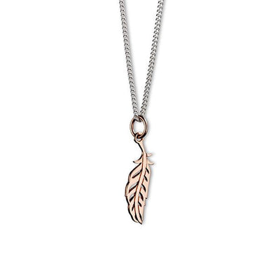 Steff Highgate Rose Gold Plated Silver Mini Feather Pendant with Chain - Steffans Jewellers