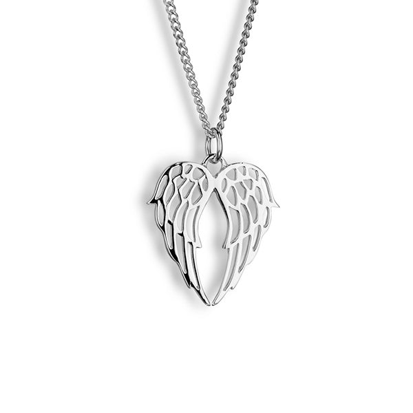 Steff Highgate Silver Angel Wings Heart Pendant with Chain - Steffans Jewellers
