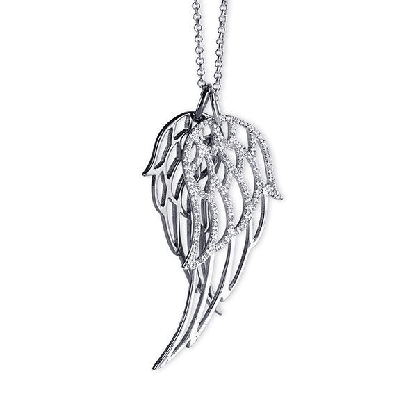 Steff Highgate Sterling Silver & Diamond Angel Wing Pendants with Chain - Steffans Jewellers