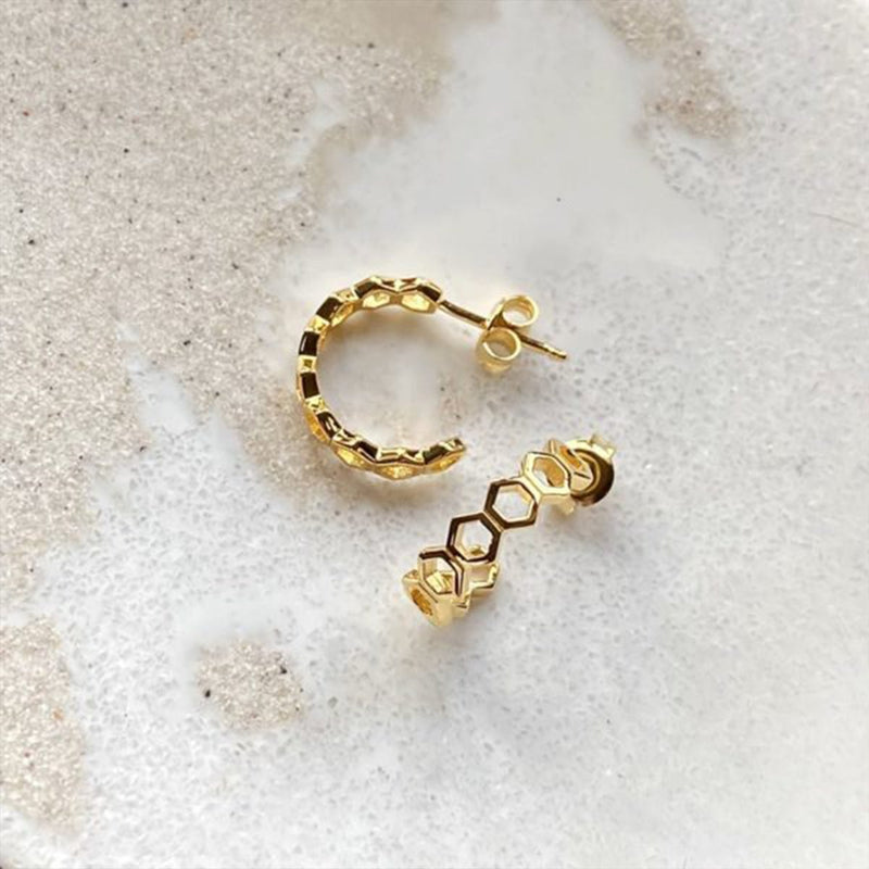 Steff Honeycomb Hoop Earrings - Steffans Jewellers