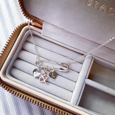 Steff Personalised Safety Pin Charm Necklace - Steffans Jewellers