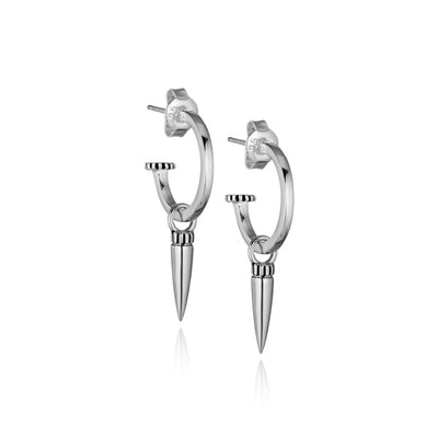Steff Silver Hoop Earrings With Small Talon Charms - Steffans Jewellers
