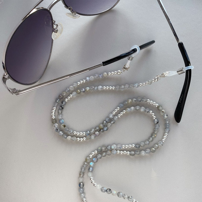 Steff Silver & Labradorite Beaded Sunglasses Chain - Steffans Jewellers