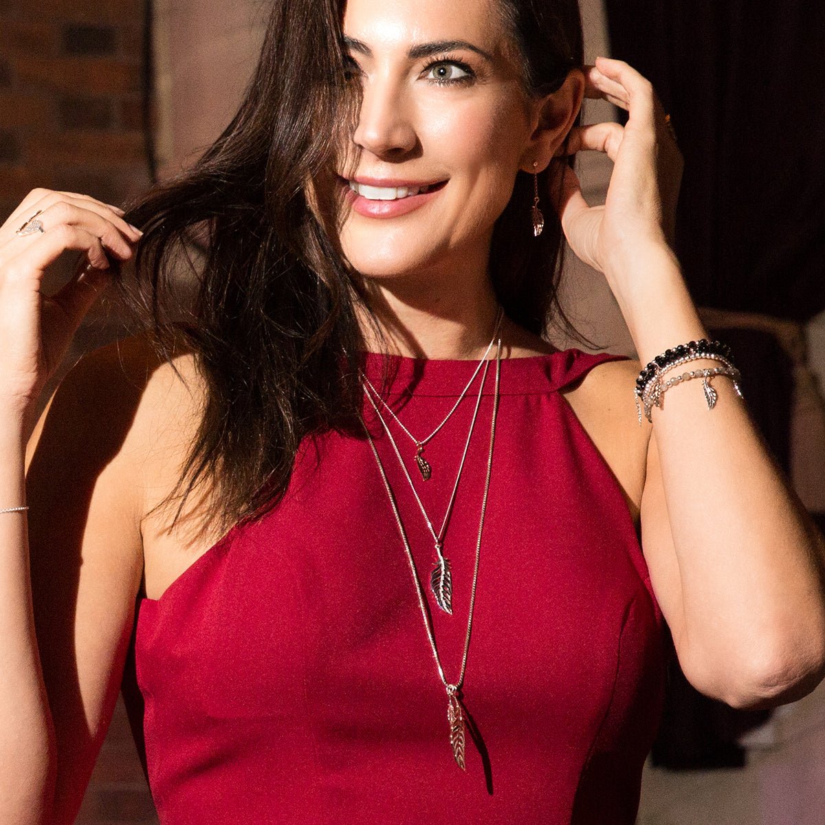 Steff Silver & Rose Gold Robin Feather Charm - Steffans Jewellers