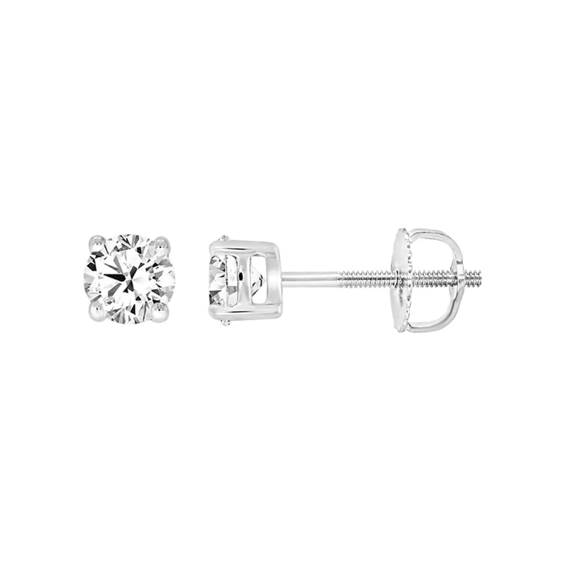 Steffans 18ct White Gold Solitaire Diamond Stud Earrings (0.40ct) - Steffans Jewellers