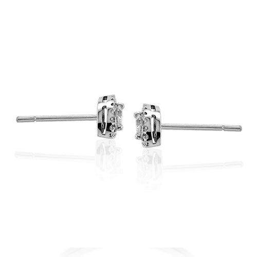 Steffans Marquise Cut Diamond Micro set Frame Platinum Cluster Stud Earrings (0.20cts) - Steffans Jewellers