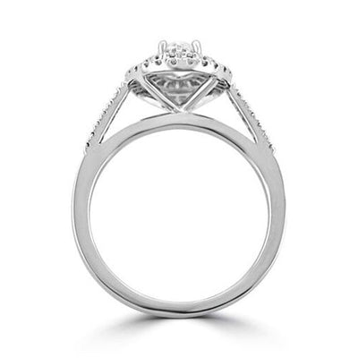 Steffans Oval & RBC Diamond Double Micro Set Frame Platinum Cluster Engagement Ring with Micro Set Diamond Shoulders (CU: 0.50ct, F/G VS (GIA) RBC: 0.25ct) - Steffans Jewellers