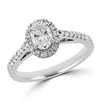 Steffans Oval & RBC Diamond Micro Set Frame Platinum Cluster Engagement Ring with Micro Set Diamond Shoulders (OV: 0.50ct, F/G VS, GIA RBC: 0.25ct) - Steffans Jewellers