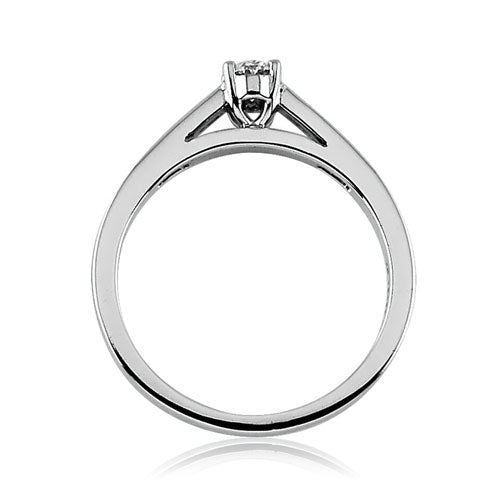 Steffans Oval Shaped Diamond Platinum Solitaire Engagement Ring with Channel Set Diamond Shoulders (0.33ct) - Steffans Jewellers