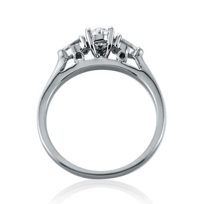 Steffans Pear Shaped Diamond Claw Set 3 Stone Platinum Engagement Ring (0.55ct) - Steffans Jewellers