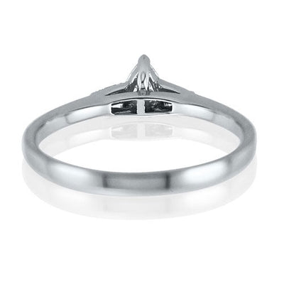 Steffans Pear Shaped Diamond Platinum Solitaire Engagement Ring with Baguette Cut Diamond Tapered Shoulders (0.38ct) - Steffans Jewellers